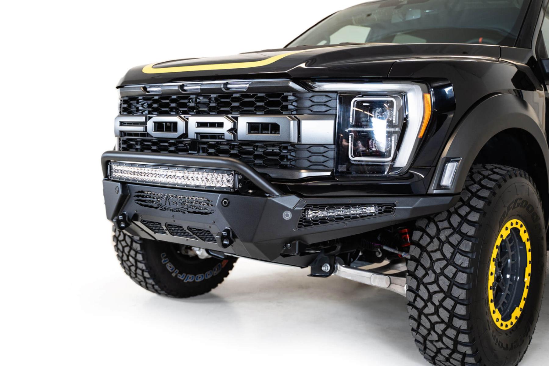 Ford Raptor R Front Bumper Addictive Desert Designs - HoneyBadger Front Bumper w/ Top Hoop - Ford ...